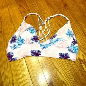 link and blue bikini top